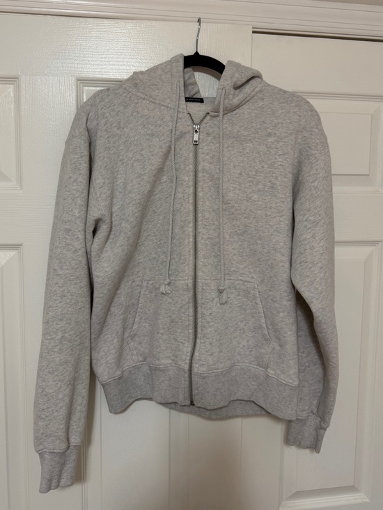 Brandy Melville Tops - Brandy Melville Light Grey Zip-Up Hoodie Jacket